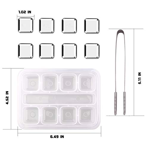 DERNORD Exclusive Stainless Steel Whiskey Stones - High Cooling technology Ice Cubes Chilling Rocks Reusable Wine Stone Durable Beer Drink Freezer Cooler Rock for Christmas and Birthday Gifts - Thumbnail 2
