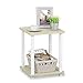 Furinno Simplistic Set of 2 End Table, Cream Faux Marble