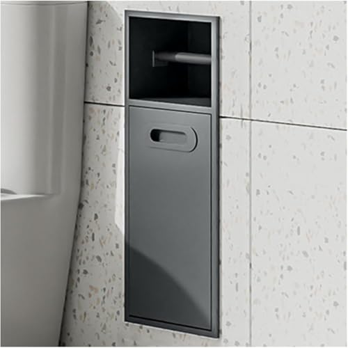 Niche de douche encastrable en acier inoxydable et porte-papier hygiénique mural de salle de bain