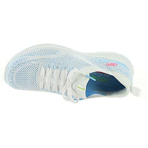 Skechers Women's Athleisure Sneaker, White/Blue, 5.5 US medium