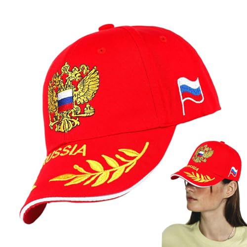 GkgWuxf Casquette de Baseball Russe - Casquette de Pêche Réglable pour Hommes et Femmes - Couvre-Chef Brodé Drapeau National Russe pour Camping Randonnée et Escalade Sportive