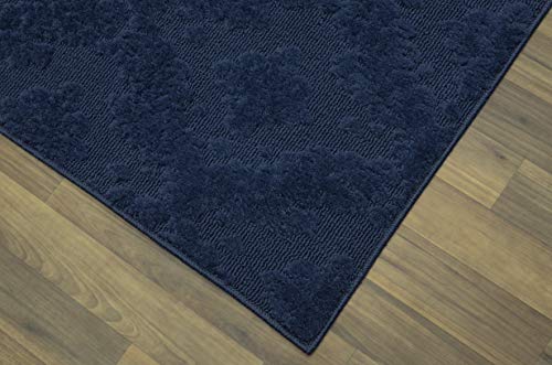 Tapete Garland Rug Charleston Damask 6'x9' Azul Marino miniatura 4