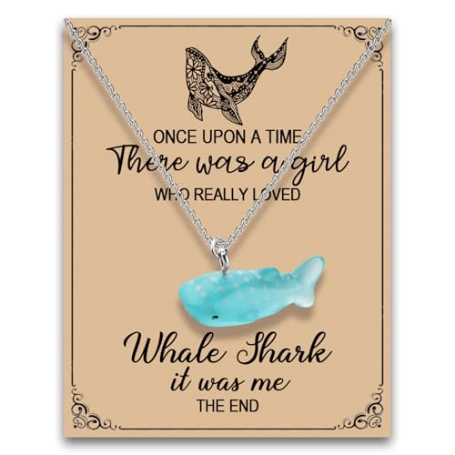 MAOFAED Whale Shark Pendant Necklace for Women, Whale Shark Jewelry, Sea Life Gift for Diver, Sharks Lover Gift(onceWhaleNe)