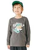[ever closet] 長袖Tシャツ キッズ 子供 女の子 男の子 秋冬 トップス 150 A.チャコール ロゴ プリントT ロゴT 秋服 冬服 通園 通学 子供服 キッズ服 エバークローゼット