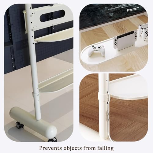 Soporte móvil de TV ajustable en altura y con ruedas miniatura 6
