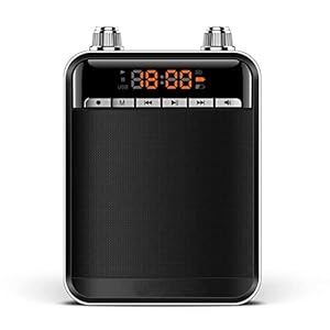 DWCJIE Spraakversterker draagbaar oplaadbaar, met LED Display, Draadloze microfoon Headset en tailleband, for leraren…