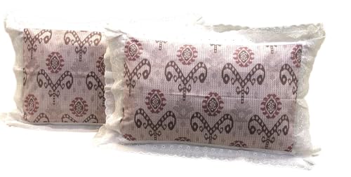 Image of VHC 100% Cotton Lace Pillow Cover /Case Set (Pack of 2)-Maroon (Nomadic Pink)