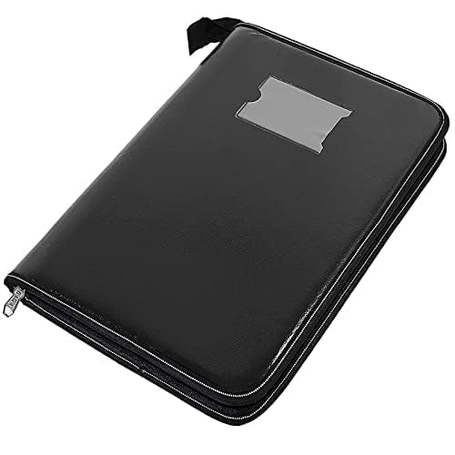 Image of Leather Multipurpose 40 File Sleeve to Store A4 Professional Files and Folders, Certificate, Legal Size Documents Holder and for Men and Women - Black (Pack of 1)