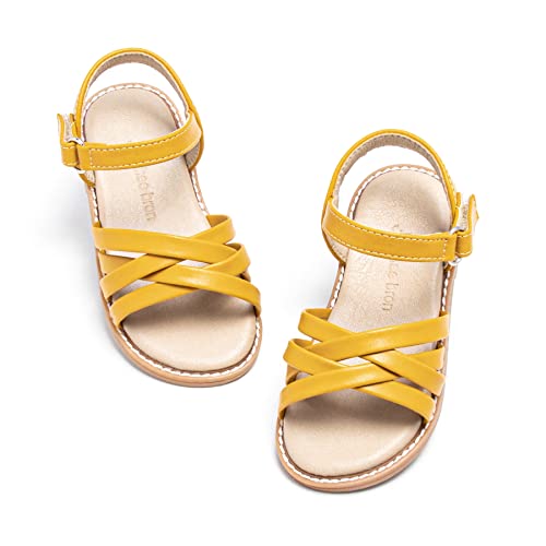 Image of THEE BRON Toddler Girls Sandals Wedding Flower Girl Dress Shoes Open Toe Flats