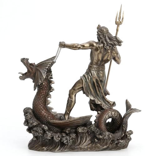 Figura de Poseidón 9 1/4 in Resina con Acabado Bronce miniatura 4