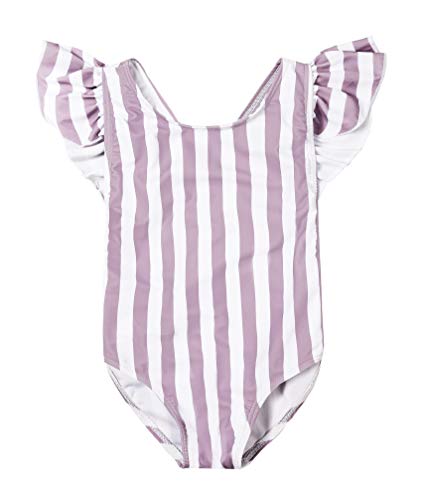 Image of JerrisApparel Little Girl One-Piece Swimsuit Ruffled Sleeve Swimwear Bathing Suit Beachwear