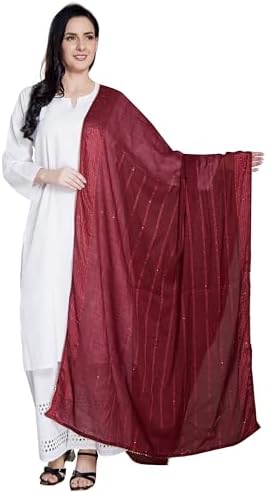 RANI SAAHIBA Women's Cotton Embroidered Dupatta