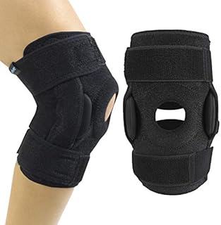 Vive Hinged Knee Brace - Open Patella Support Wrap for Women, Men - Compression for ACL, MCL, Torn Meniscus Ligament and Tendonitis - for Running, Athletic Tear and Arthritis Joint - Adjustable Strap
