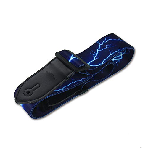 Image of Adjustable Guitar Strap Includes 2 Strap Locks & 2 Matching Picks & 1 Picks Holder & 1 leather Strap Button.