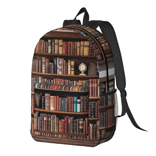 Sac à dos de voyage portable bibliothèque noir multi-poches 43cm