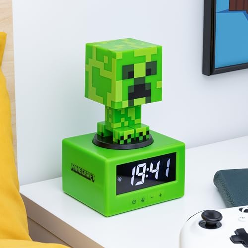 Minecraft Sveglia Creeper Icona Ufficiale con Musica Luce Notturna per Bambini & Adolescents, Accessorio per Stanza di Gioco, Regalo Novità per Fan - Gadget - Immagine 1