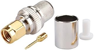 2pcs Rf Wire Coaxial Cable Terminal Copper Alloy Connector SMA Male Straight Crimp for Lmr400 Rg8 Ships from USA