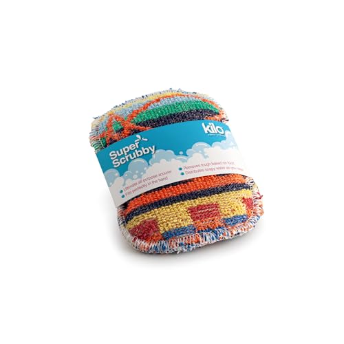Image of Kilo Non-Scratch Washing Up Mini Scrubby Sponge /Scouring Pad, Double Sided Eco-Friendly Cotton Mini Cleaning Cloth (Single Scrubby)