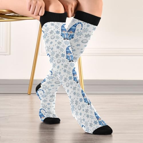 Image of Pigsaly Womens Compression Socks Yellow Stars Funny Brown Capybara Knee High Socks Athletic Tube Sock Outdoor Sport Socks