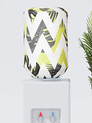 Image of Cortina Printed Water Dispenser Bottle Can Cover | Elastic Closure | Machine Washable | Polyester Material | Environmental Friendly | Digital Print | 45cm x 42cm x 43cm | 20 Lts | 2Pc | Yellow & Red