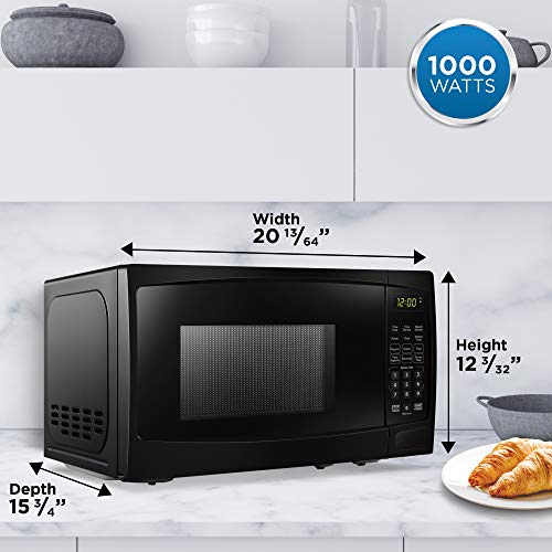 Danby DBMW1120BBB 1.1 Cu.Ft. Countertop Microwave In Black - 1000 Watts, Family Size Microwave With Push Button Door
