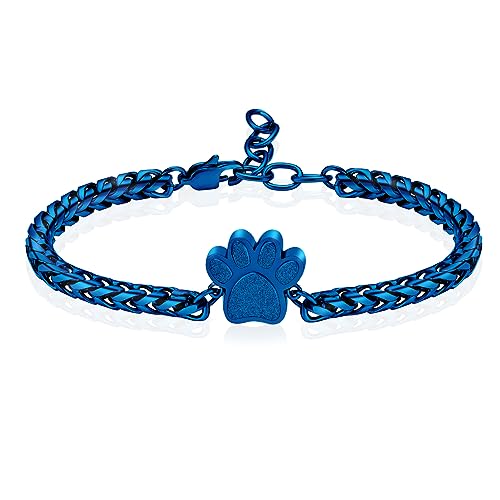 VCCWYQK Paw Print Urn Bracelet for Ashes for Dog/Cat Cremation Jewelry for Ashes Cute Animals Adjustable Memorial Keepsake Bracelets Jewelry Gifts for Women (C)
