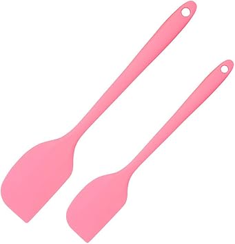 Heat Resistant Silicone Spatulas Set of 2, Seamless Non-Stick Scrapers, Rubber Kitchen Utensils for Baking, Cooking, Scraping, Mixing, 8&11 inch