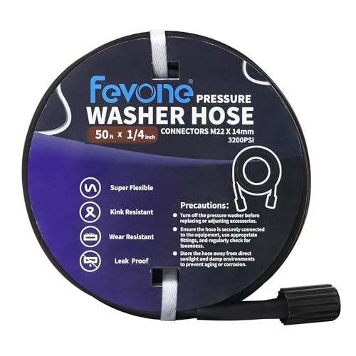 Pressure Washer Hose 50 ft x 1/4 Inch, 3200 PSI, M22 14mm by FEVONE - Image 7