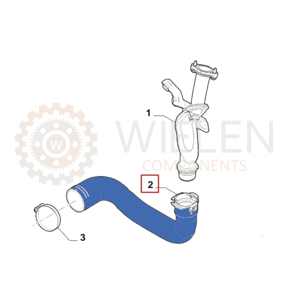 WIELEN COMPATIBILE CON MANICOTTO INTERCOOLER TUBO TURBO ARIA FIAT 500L TIPO EGEA 1.3D 52028427