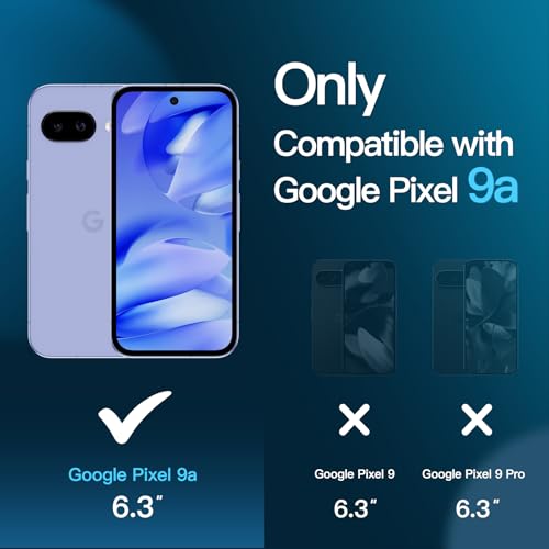 Image of JETech Tempered Glass Screen Protector Guard for Google Pixel 9a 2025 with Easy Installation Tool, Fingerprint Compatible, HD Clear, 3-Pack