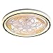 CATA-MEDICA Luces de Ventilador de Techo Luz de Techo 3 Colores con Ventilador Pantalla de acrílico de 72W Accesorios de iluminación Lámpara de Ventilador Regulable de 3 velocidades de Cobre Dorado