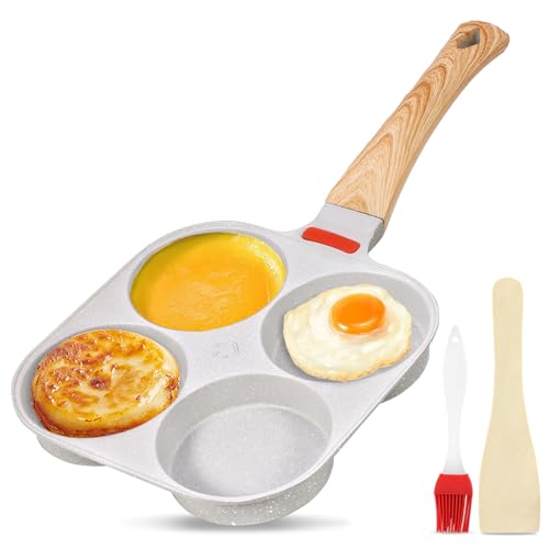 Imagen de UNISOPH Sartén antiadherente de 4 ranuras para tortillas y panqueques, multifuncional para tortillas, panqueques, hamburguesas y huevos fritos, para cocinas de gas e inducción