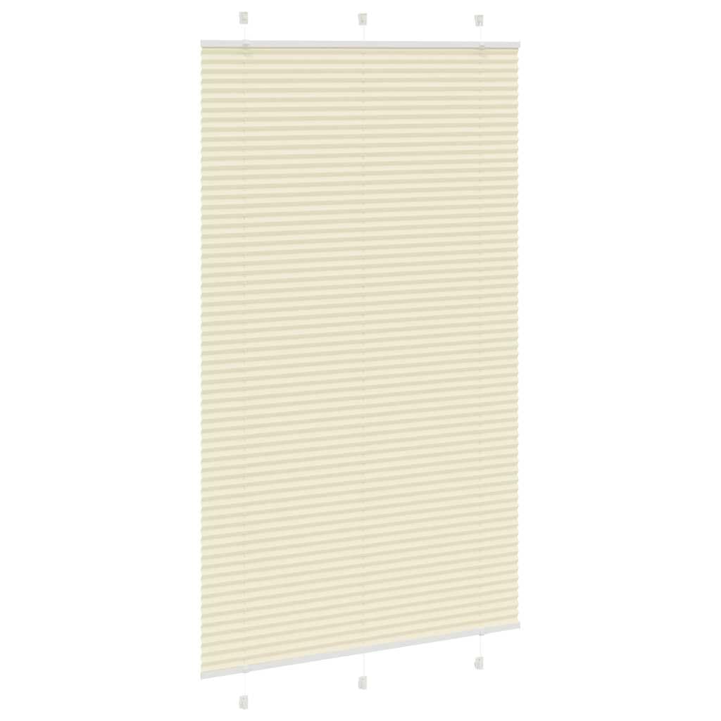 Store plissé crème 120x200cm, 100% Polyester, blickdicht für Privatsphäre, Elegantes Fensterrollo Ohne Bohren, Sichtschutz und Sonnenschutz für Wohnzimmer Schlafzimmer Klemmträger und Montagezubehör