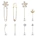 olyee 8 Stück Damen Brosche Pin,Pullover Schal Clips Kunstperlen Brosche Pins Strass Brosche Set Gold Brosche mit Perle Damen Brosche Pin Sicherheitsknopf Brosche für Frauen Kostüm Hemd Zubehör