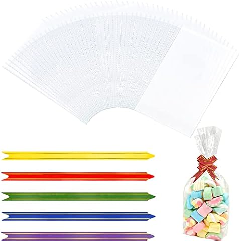 Cellophane Bags 50Pcs Sweet Cookie Gift Bags, Safe Clear Bags for Packaging Hamper Making Birthday Party Cover