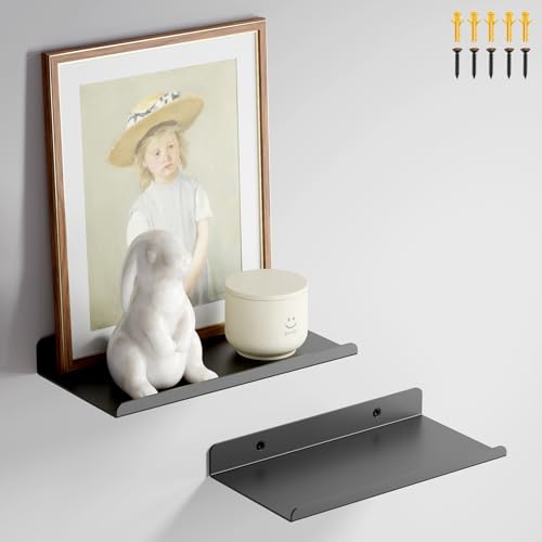 PAVSTINE Wandregal Metall, 2 Stück Schweberegal 20 cm Breit, Regal Schwarz, Schwebendes Bücherregal, Bilderleiste, Home Decoration Wall Shelf für Wohnzimmer, Küche, Schlafzimmer, Büro PAVSTINE Wandregal Metall, 2 Stück Schweberegal 20 cm Breit, Regal Schwarz, Schwebendes Bücherregal, Bilderleiste, Home Decoration Wall Shelf für Wohnzimmer, Küche, Schlafzimmer, Büro