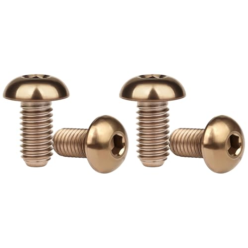 Image of Titanium Bolt M3 8 10 12 15mm Allen Key Head Screws for Bicycle Pack of 4 (Bronze, M3x10mm)