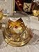 50 Sets Cake Box - Internal Size Diameter 4-3/8 Inch X Height 4-1/8 Inch Clear Plastic Dome Carrier - Single Cake Container Carry Reinforcement Stickers (Gold)