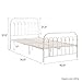 Novogratz Bright Pop Metal Twin Bed Frame with Headboard, Adjustable Height for Underbed Storage, Metal Slats Included, Twin, White