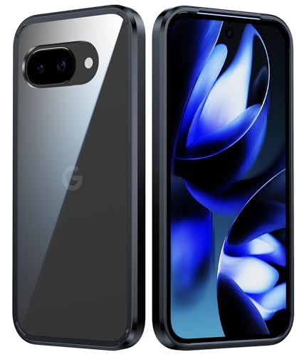Image of FNTCASE for Google Pixel 9a Case: Military Grade Drop Protection Anti Yellowing Cell Phone Cover - Rugged Shockproof Protective Bumper Transparent Cases(Black)