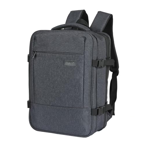 DUKAP X-Era Expandable Backpack - Heavy Duty Material, Premium Washed Fabric, Padded Laptop Compartment, Easy Access Pockets, Carry-On Sleeve, High Performance Backpack for Travel - Black
