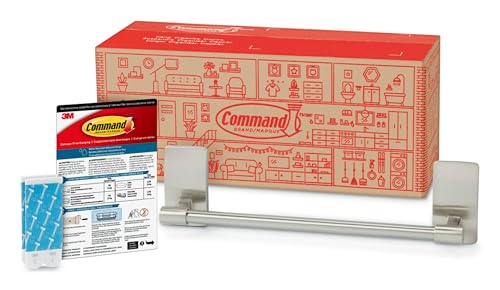 Image of Command Towel Bar with Water Resistant Strips, Organize Your Bathroom, Easy to Open Packaging
