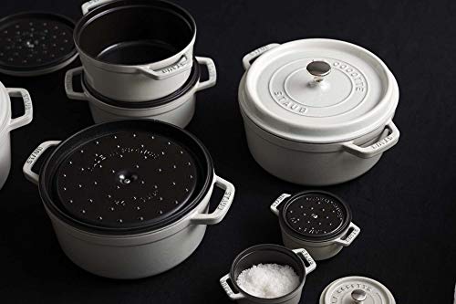 Image of Staub Cast Iron 5.5-qt Round Cocotte - White Truffle, Made in France