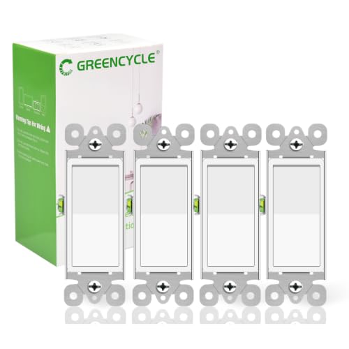 3 Way Switch White, Greencycle 4 Pack Three Way/Single Pole Light Switch Rocker Switches 15A 120/277V, On/Off Rocker Paddle Interrupter, Residential/Commercial Grade,Home &amp; Office,UL/CUL
