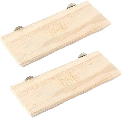SOBAKEN You+ 2 PCS Chinchilla Toys Cage Accessories, Natural Wood Stand Platform 12.6''x5.5'', for Small Animals Pet Parrot Love Bird…