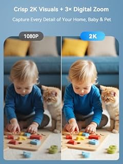 Outinput 2K 3MP Indoor Security Camera, 2.4GHz WiFi CCTV Camera Indoor for Home with Night Vision, Motion & Sound Detection, 2-Way Audio, APP Control, 24/7 Recording No Drill Wall Mount Pet Camera