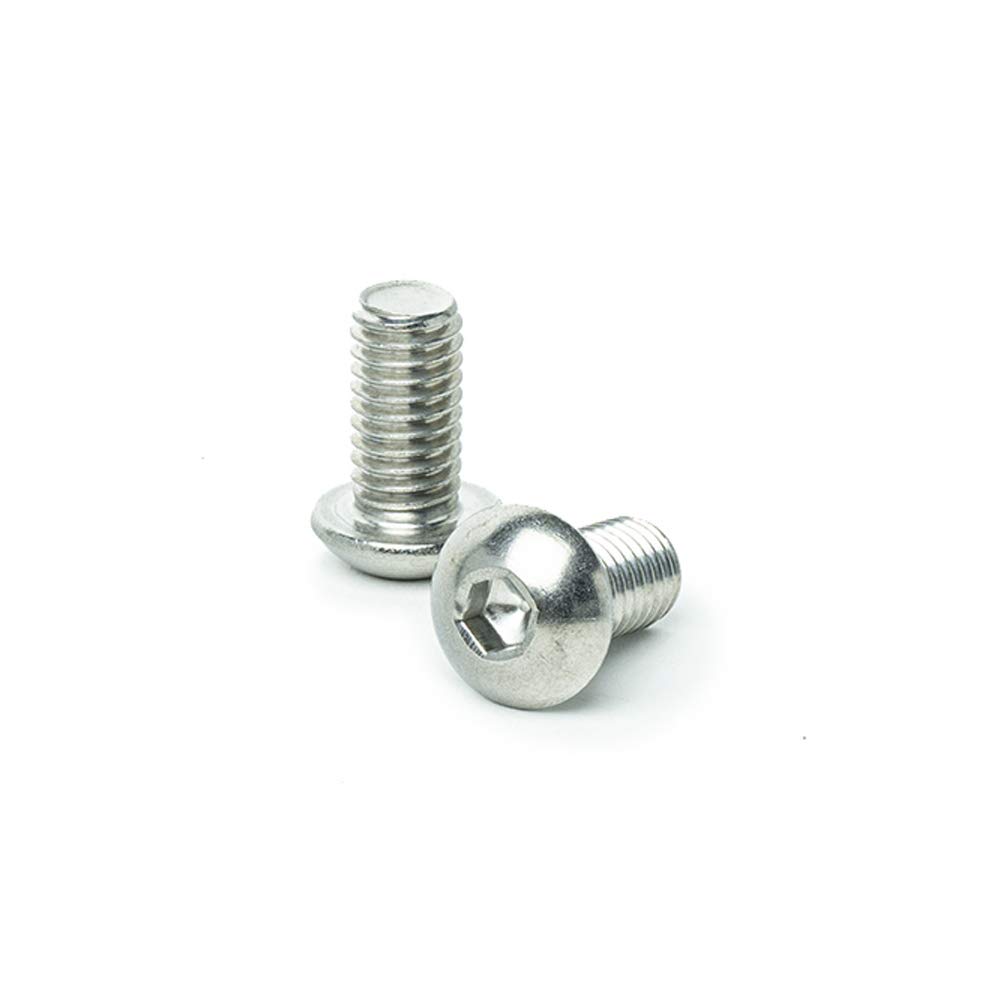 3/8-16 x 3/4“ Button Head Socket Cap Screws, Allen Socket Drive, Stainless Steel 18-8, Full Thread, Bright Finish, Machine Thread, Quantity 10 by Bridge Fasteners