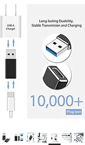Image of USB to Type c Adapter Type c Female to USB 3.0 Type A Male Connector Supports Ultra-Fast Charging and high-Speed Data Transmission with OTG Transfer Function) - Pack of - 1