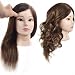 Cosmetology 100% Human Hair Mannequin Head Manikin Training Head 16” with Free Clamp