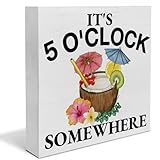 Beach Decor - Summer Beach Decorations Summer Fruit Wooden Sign Home Shelf Desk Decor 5 X 5 Inches